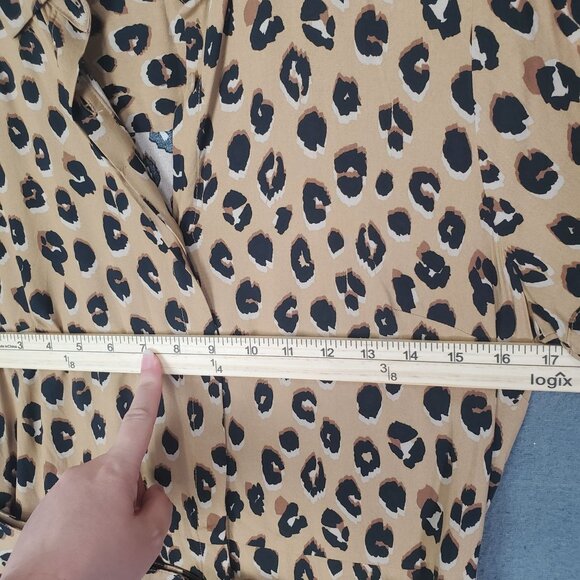 A NEW DAY Womens Dress SZ S Animal Leopard‎ Cat Belted Button Up Short Sleeves - Picture 5 of 13